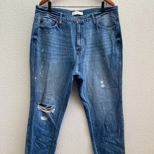 KanCan Lorelei Ultra High Rise Mom Jeans Medium Distressed Wash Size 16W EUC